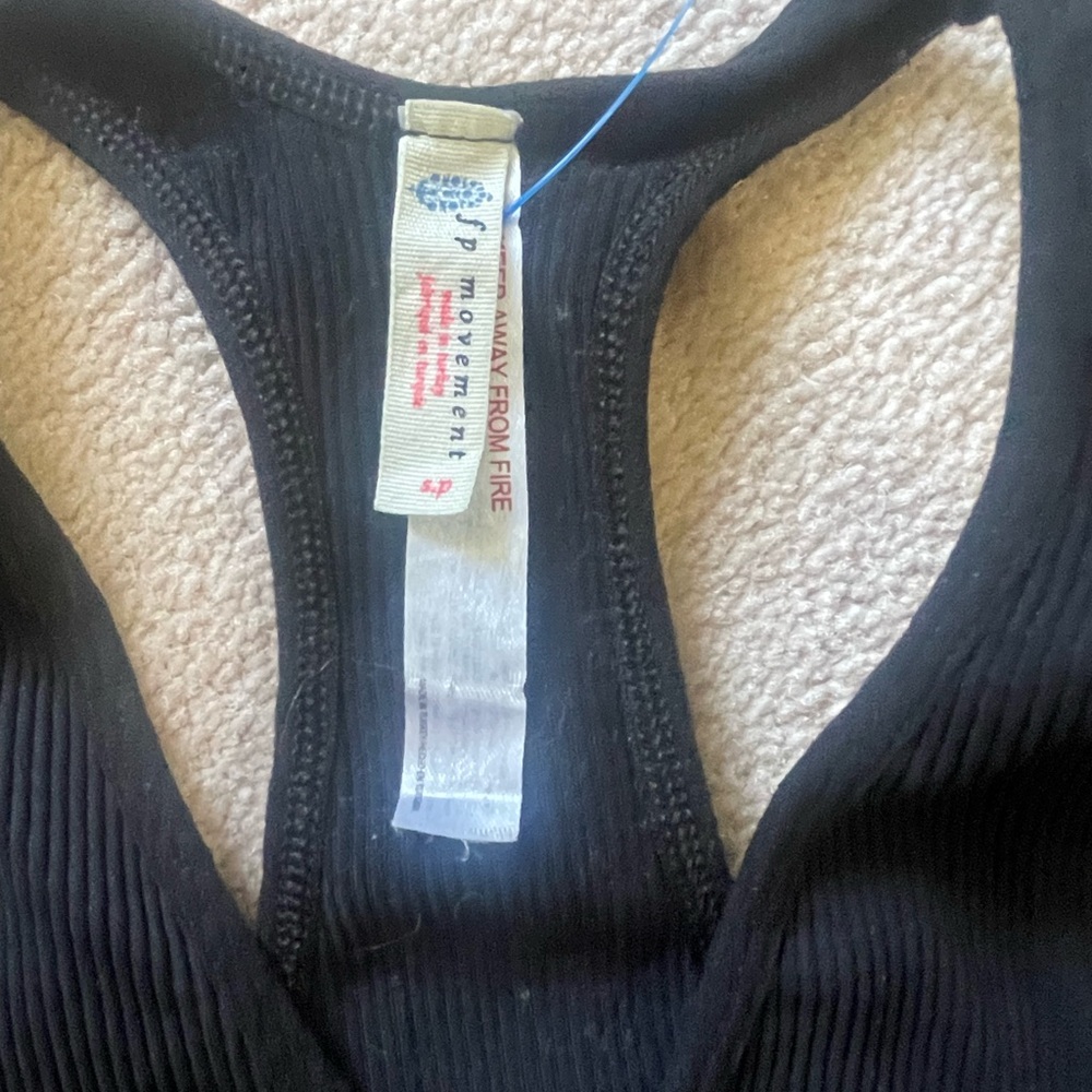 FP Movement Black Ribbed Tank Top